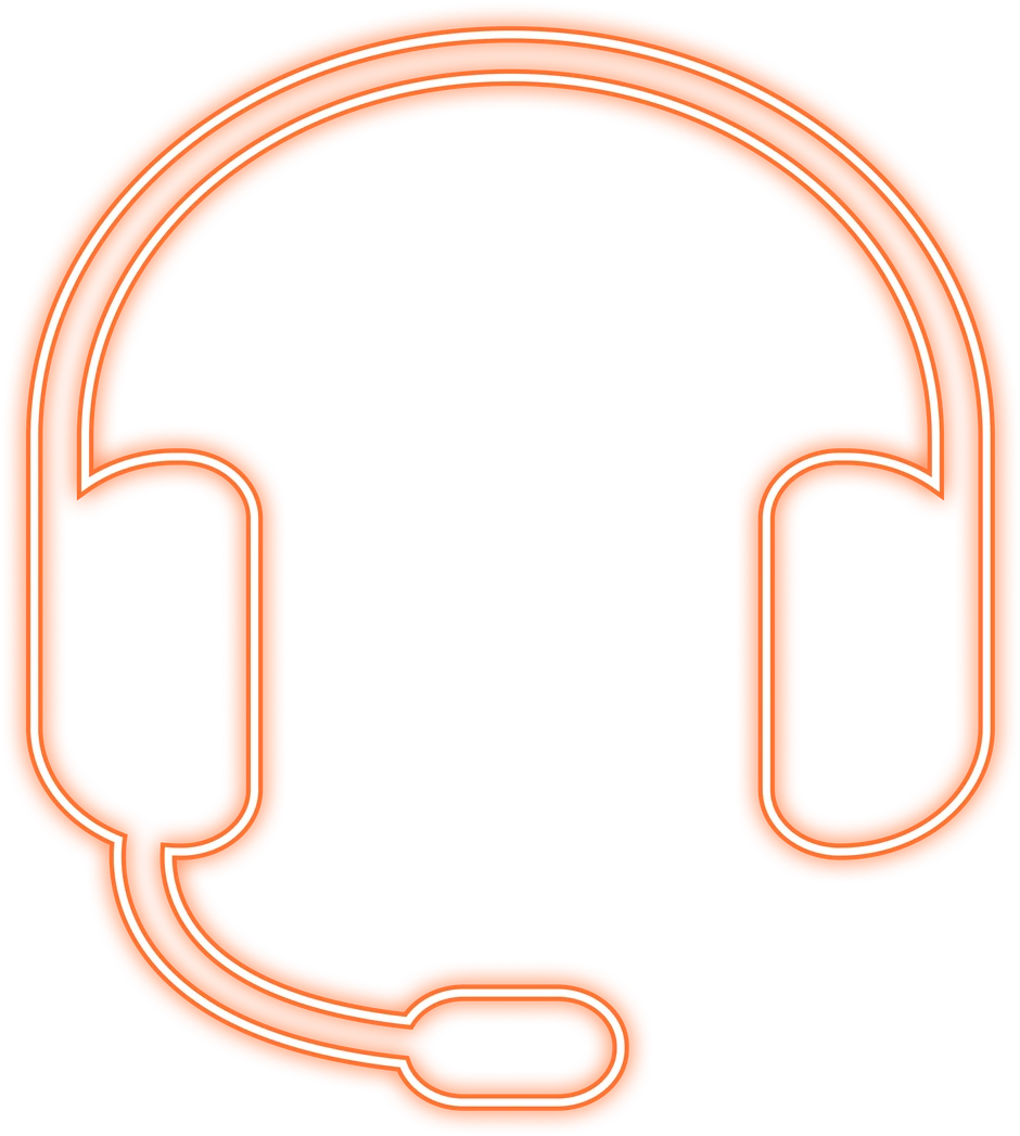 An orange neon headset